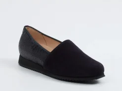 Damen Hassia – Komfort-Slipper aus Veloursleder Dunkel