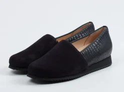 Damen Hassia – Komfort-Slipper aus Veloursleder Dunkel