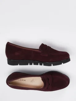 Damen Hassia – Loafer aus Veloursleder in Bordeaux