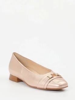 Damen Hassia – Loafer-Ballerinas aus Metallicleder Roségold