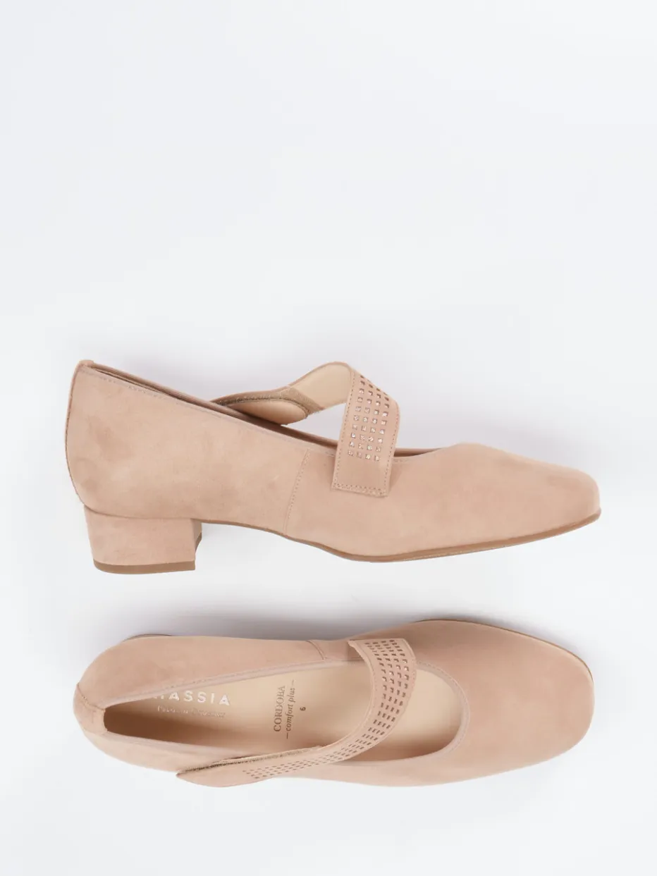 – Mary Jane Pumps aus Veloursleder rosé*Hassia Online