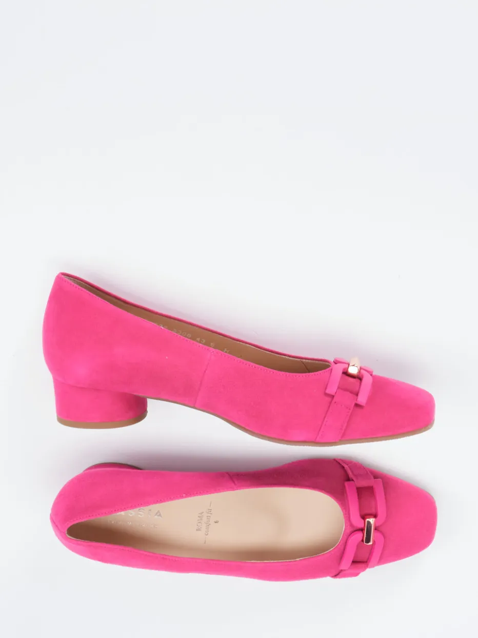 Damen Hassia – Pumps aus Veloursleder in Fuchsia