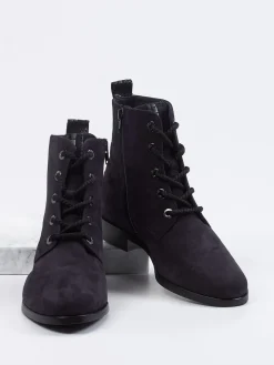 Damen Hassia – Schnürboots aus Veloursleder Dunkel