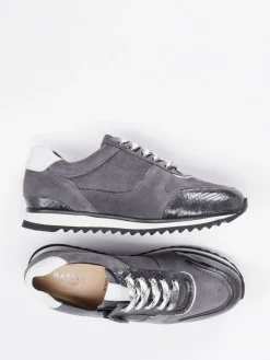 Damen Hassia – Sneaker aus Veloursleder mit Kroko-Details