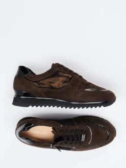 – Sneaker aus Veloursleder in Dunkel*Hassia Discount