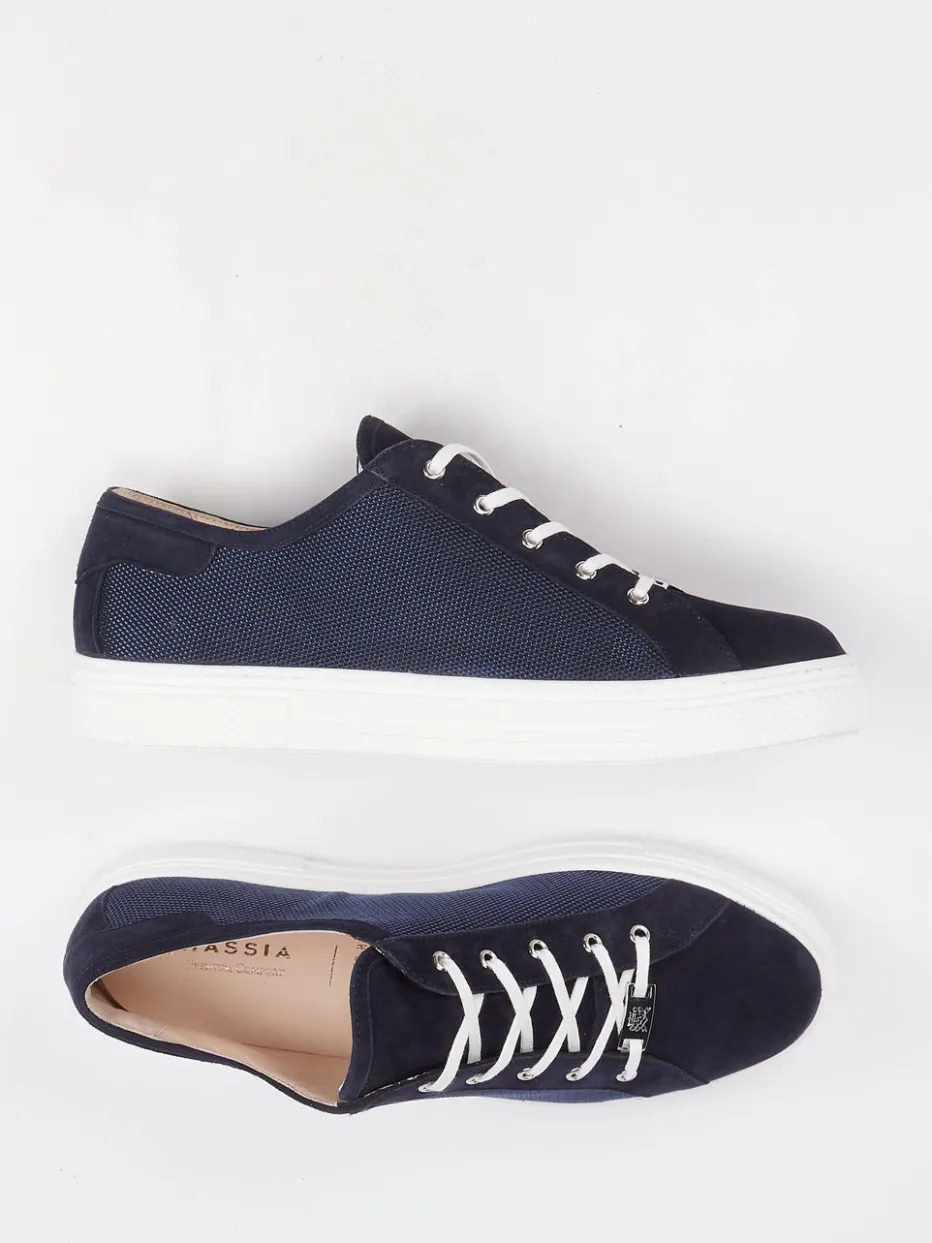 Damen Hassia – Sneaker aus Veloursleder und Mesh dunkel