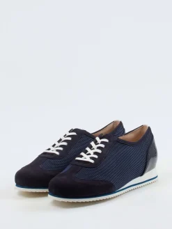 Damen Hassia – Sneaker aus Veloursleder und Mesh dunkel