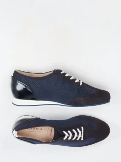 Damen Hassia – Sneaker aus Veloursleder und Mesh dunkel