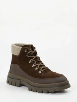 Herren Henderson – Schnürboots aus Veloursleder schoko