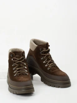 Herren Henderson – Schnürboots aus Veloursleder schoko