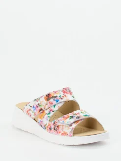 Damen Hickersberger – Komfort-Pantoletten aus Leder mit Blütenprint