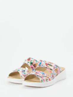 Damen Hickersberger – Komfort-Pantoletten aus Leder mit Blütenprint