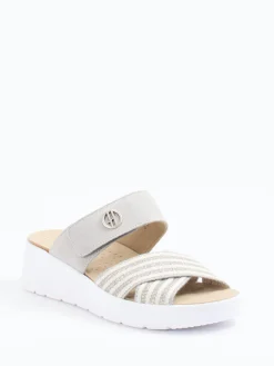 Damen Hickersberger – Komfort-Pantolette aus Veloursleder hell