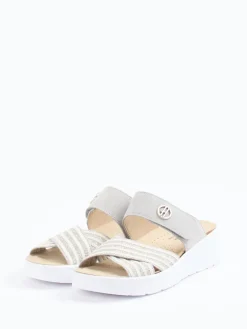 Damen Hickersberger – Komfort-Pantolette aus Veloursleder hell