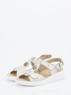 – Komfortsandale aus geprägtem Leder*Hickersberger