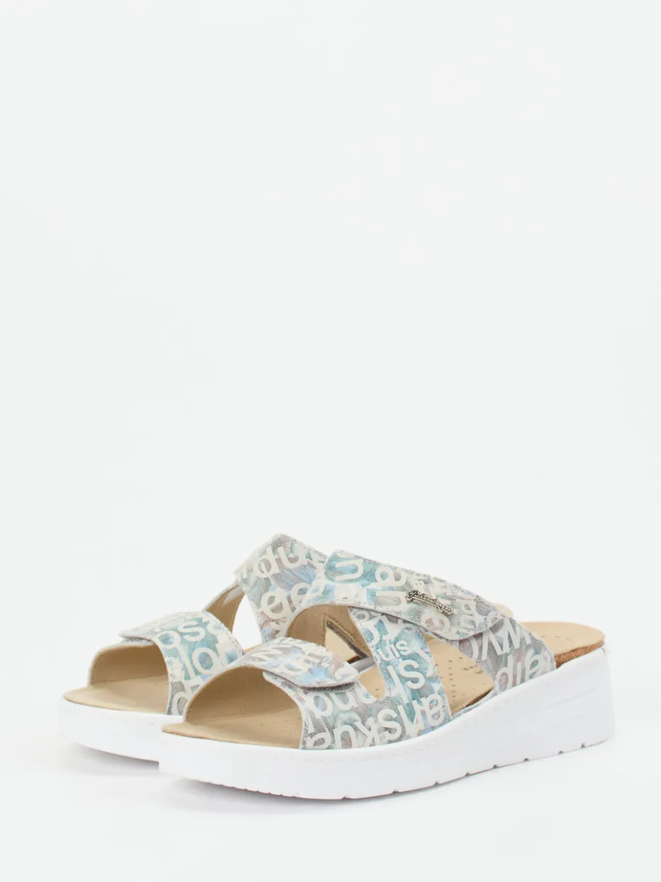 – Pantoletten aus geprägtem Leder hellgrau*Hickersberger Hot