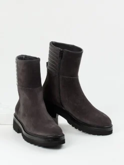Damen Homers – Ankle Boots aus Veloursleder Anthrazit