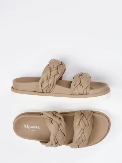 – Sandalen aus Lammleder in Sandbeige*Homers Online