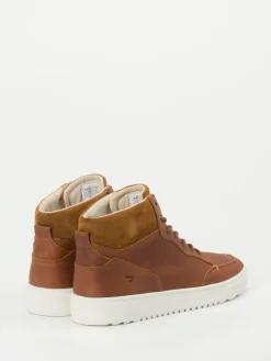 – High-Top-Sneaker aus Kalbleder rost*HUB Discount