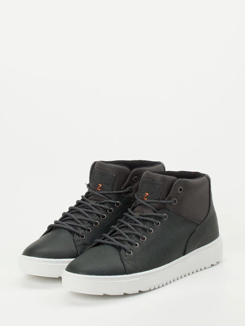 Herren HUB – Mid-Top Sneaker aus Fettleder anthrazit