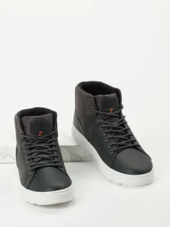 Herren HUB – Mid-Top Sneaker aus Fettleder anthrazit