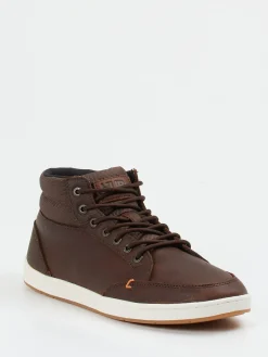 Herren HUB – Mid-Top Sneaker aus Fettleder dunkel