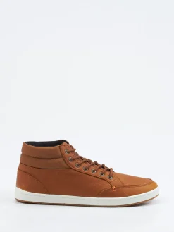 – Mid-Top Sneaker aus Fettleder rost*HUB Outlet