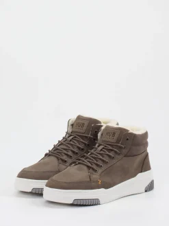 Herren HUB – Mid-Top Sneaker aus Kalbleder mittelbraun