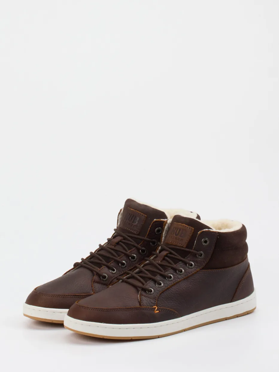 – Mid-Top-Sneaker aus Fettleder dunkel*HUB Online
