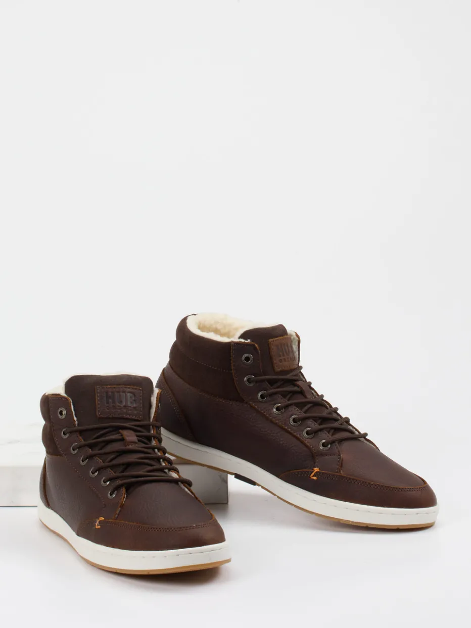 – Mid-Top-Sneaker aus Fettleder dunkel*HUB Online