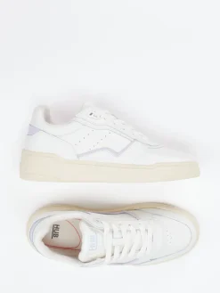 Damen HUB – Sneaker aus Glattleder in Offwhite