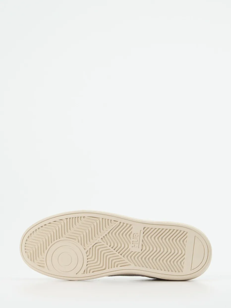 Damen HUB – Sneaker aus Glattleder in Offwhite