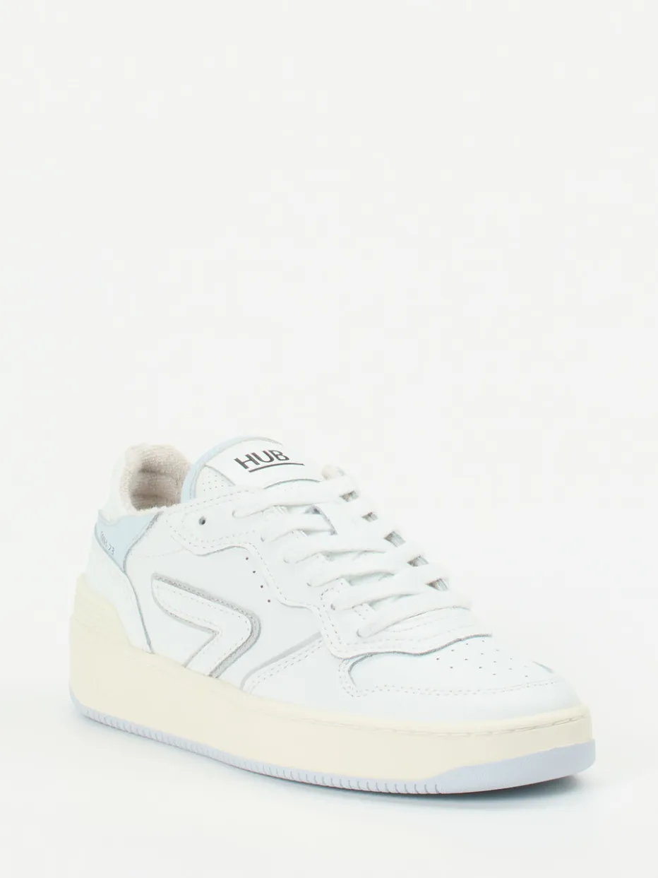 Damen HUB – Sneaker aus Leder in Off-White
