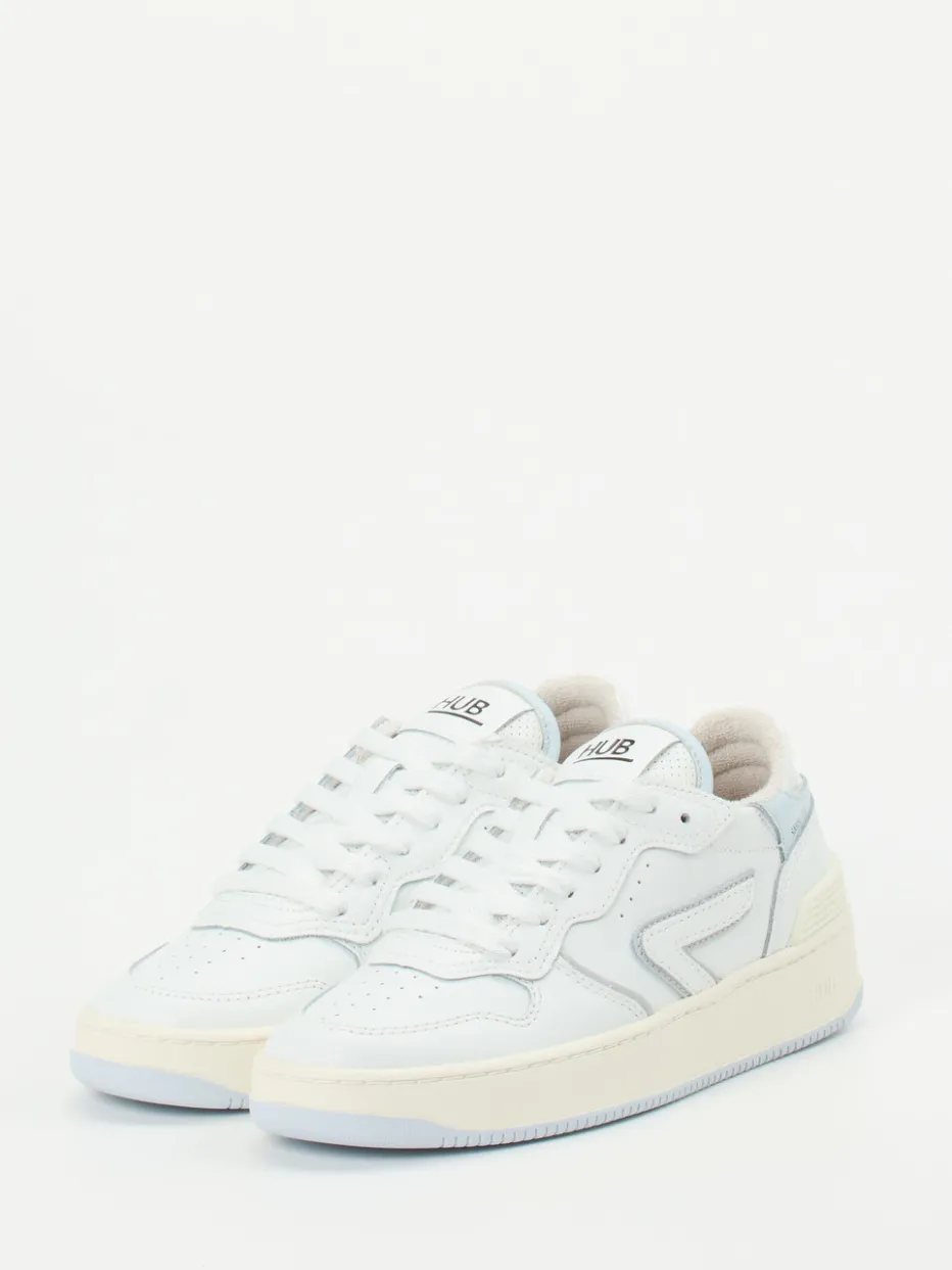 Damen HUB – Sneaker aus Leder in Off-White