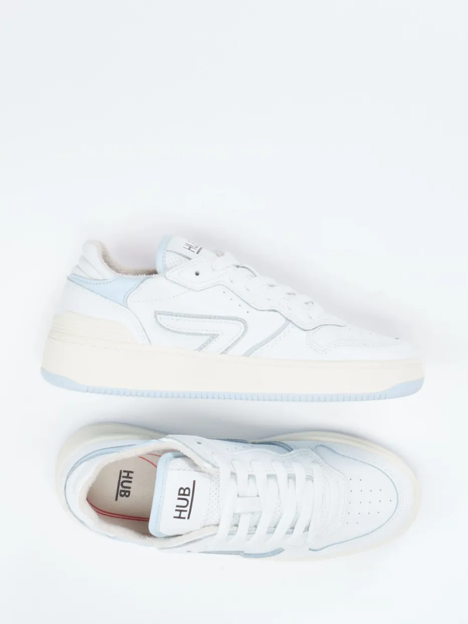 Damen HUB – Sneaker aus Leder in Off-White