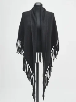 – Poncho aus Kaschmir mit Fransen*HURRAY