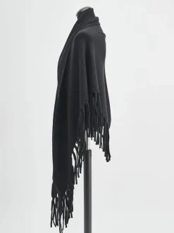 – Poncho aus Kaschmir mit Fransen*HURRAY