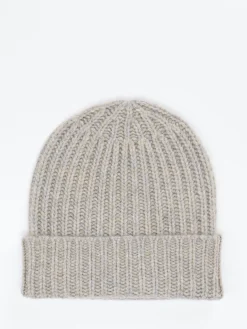 – Strick-Beanie aus Kaschmir in Beigegrau*HURRAY Online