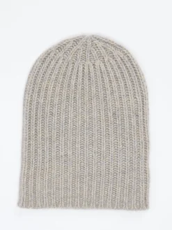 – Strick-Beanie aus Kaschmir in Beigegrau*HURRAY Online