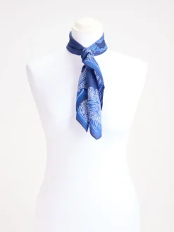 Damen Inouitoosh – Bandana aus Baumwolle-Seide Tiefblau