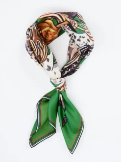 – Seidentuch mit glänzendem Animalprint*Inouitoosh