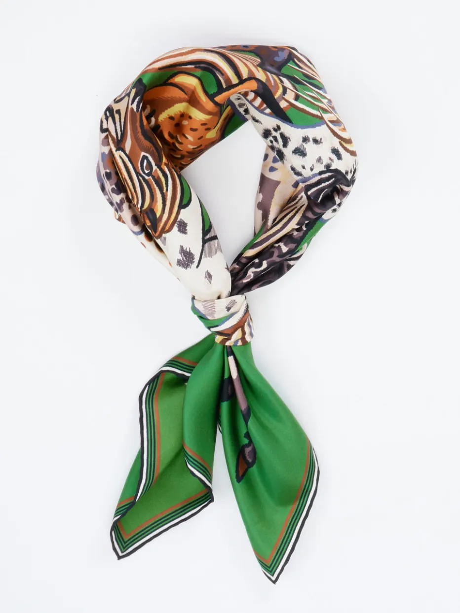 – Seidentuch mit glänzendem Animalprint*Inouitoosh