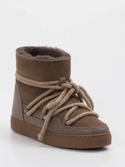 Damen Inuikii – Stiefeletten aus Veloursleder in Taupe