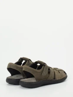 Herren Josef Seibel – Fischersandalen aus Fettleder olivbraun