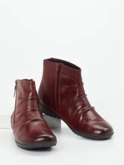 Damen Josef Seibel – Komfort-Stiefelette aus Glattleder bordeaux