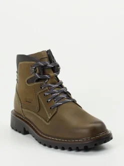 Herren Josef Seibel – Schnürboots aus Fettleder olivbraun