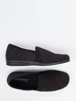 Herren Josef Seibel Relax – Slipper aus Textil Dunkelgrau