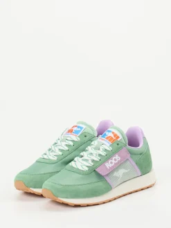 Damen Kangaroos – Retro-Sneaker aus Textil und Veloursleder mint