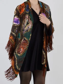 – Poncho aus Textil mit Kristallprint*Katherina Loretta Sale