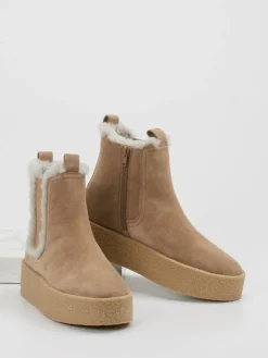 Damen Kennel u0026 Schmenger Kennel & Schmenger – Chelsea-Stiefelette aus Veloursleder sand